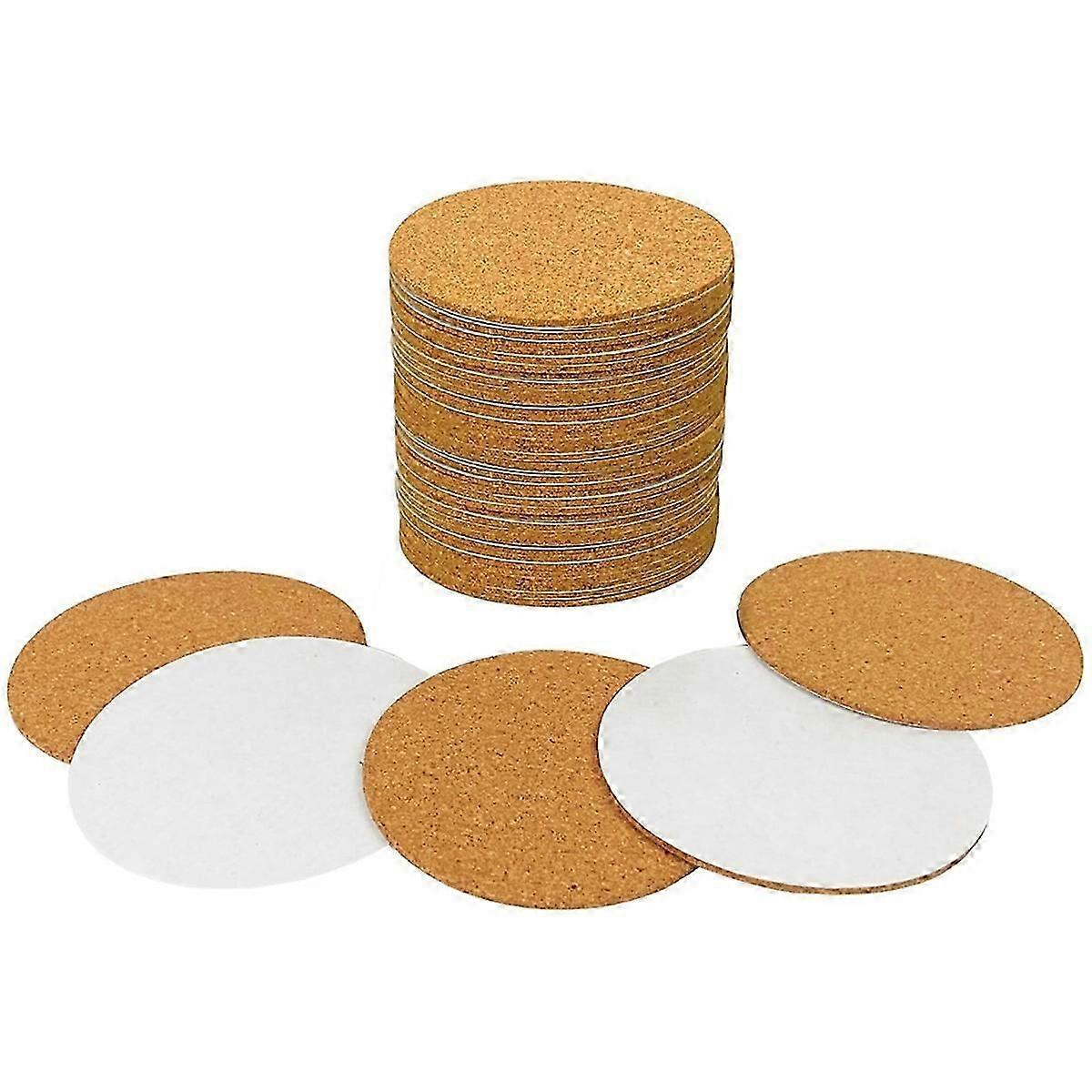 40Pack Self-Adhesive Cork Round 3.5 Inch Backing Sheets Cork Coasters