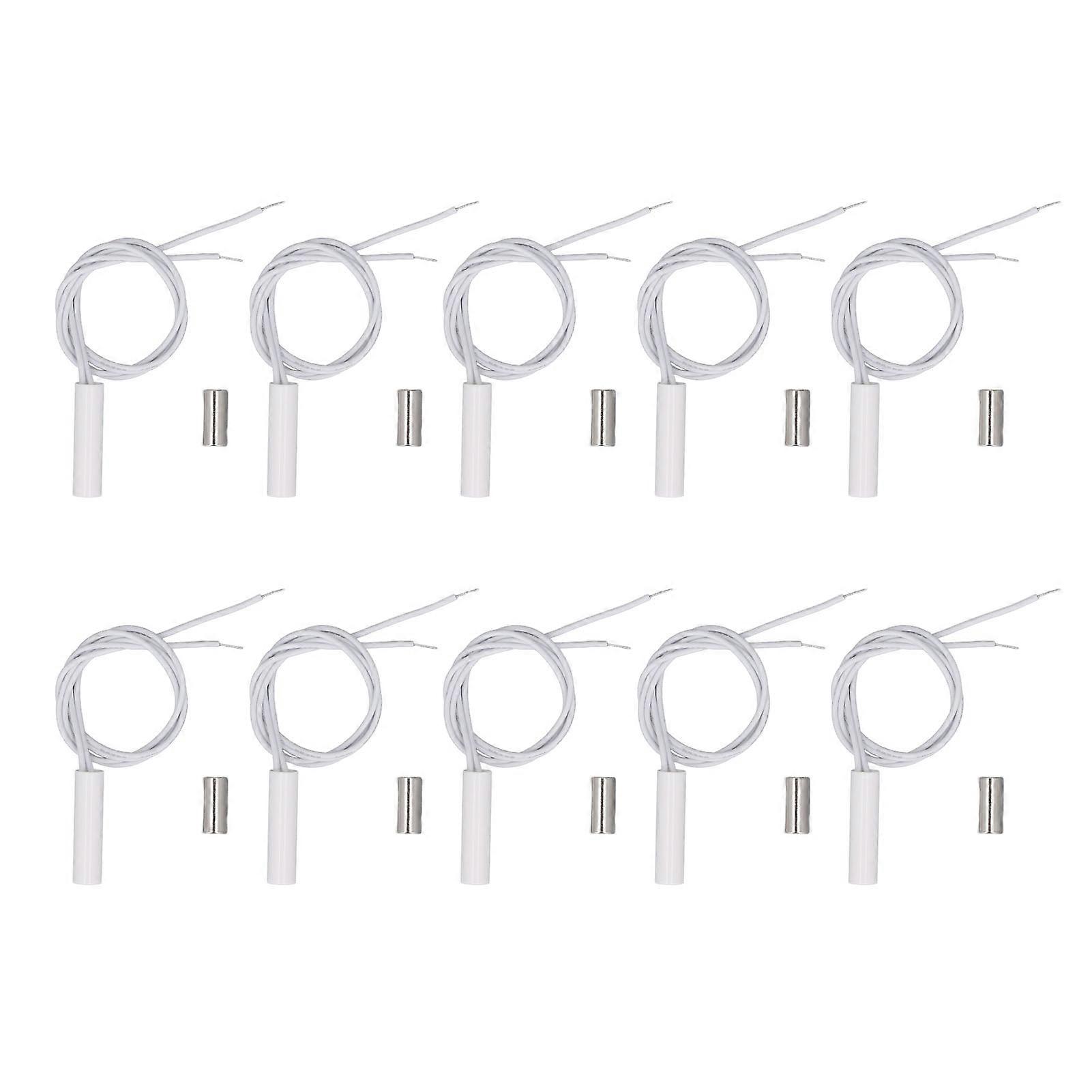 10 Sets Recessed Wired Security Door Sensor DC100V Embedded Window Reed Switch for Alarm System