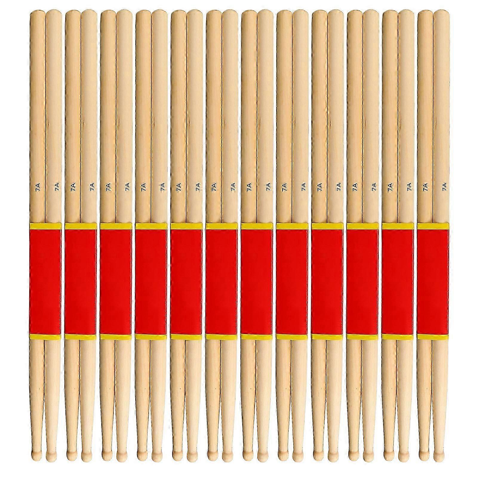 12 Pair Drumsticks Maple Wood Lightweight Drum Stick Replacement for School Practice Performance