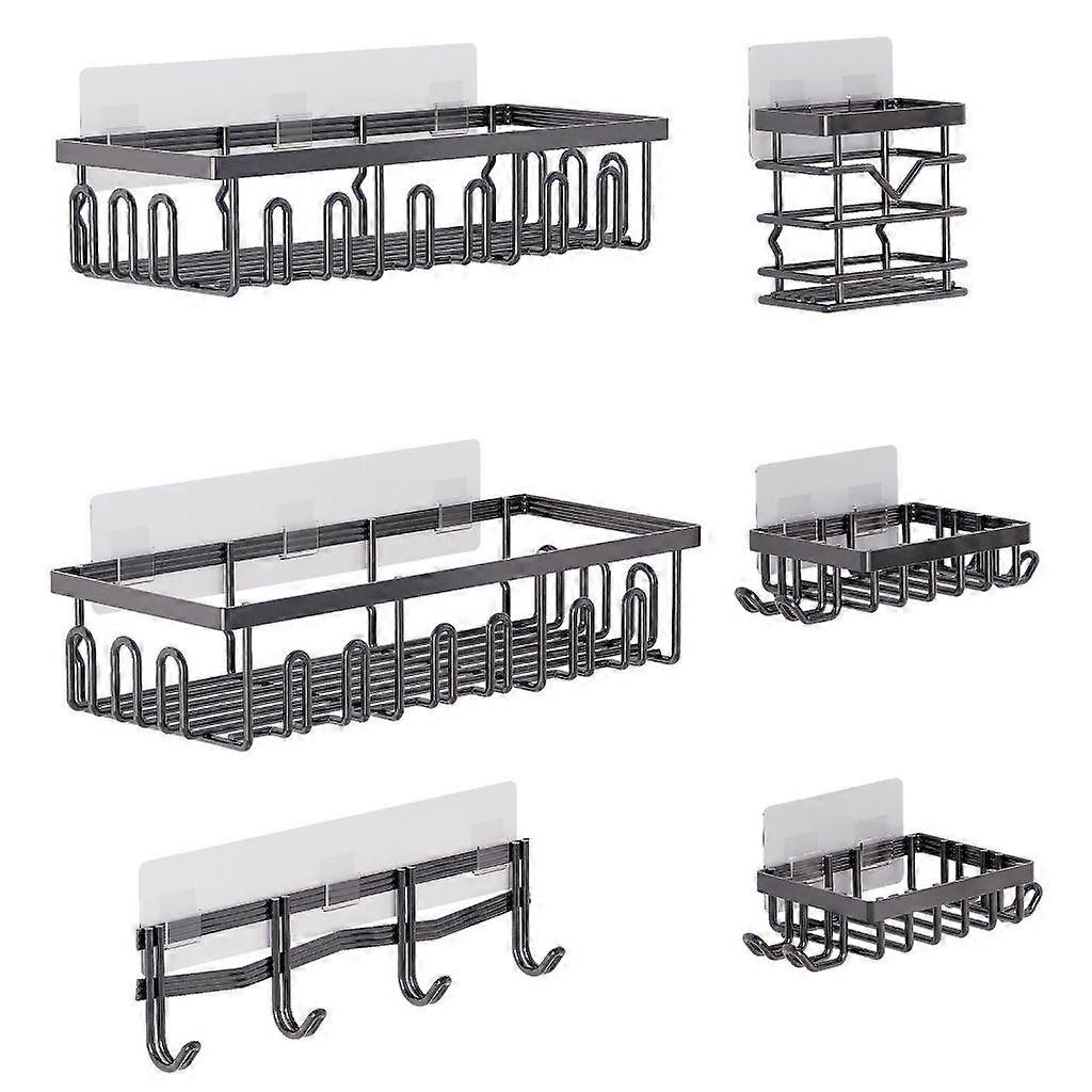 6 Pack Multipurpose Bathroom Organizers Easy Install Shower Storage Solution