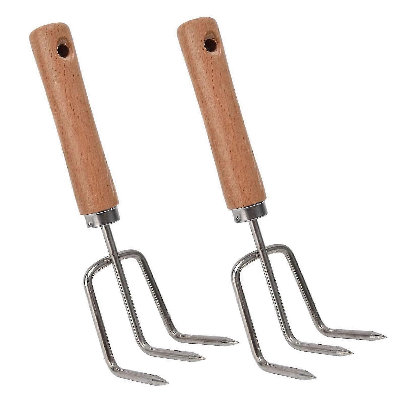 LM 2 Pcs Hand Weed Puller, Stainless Steel Hand Weed Puller Rake Weeding Tools JBE