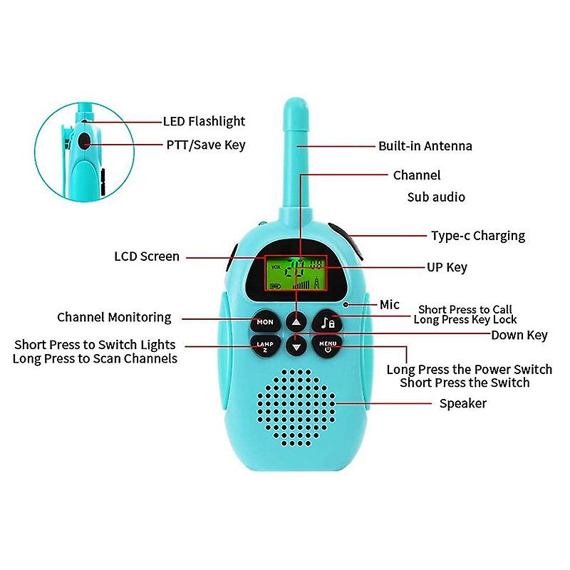 Walkie Talkies For Kids,rechargeable Long Range Boys Girls Kid Walkie Talkies Toys For 3-12 Years Old Child