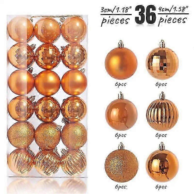 36ピースクリスマスボールクリスマスツリーデコレーションクリスマスオーナメント3 / 4cmポリスチレンボール2024新年