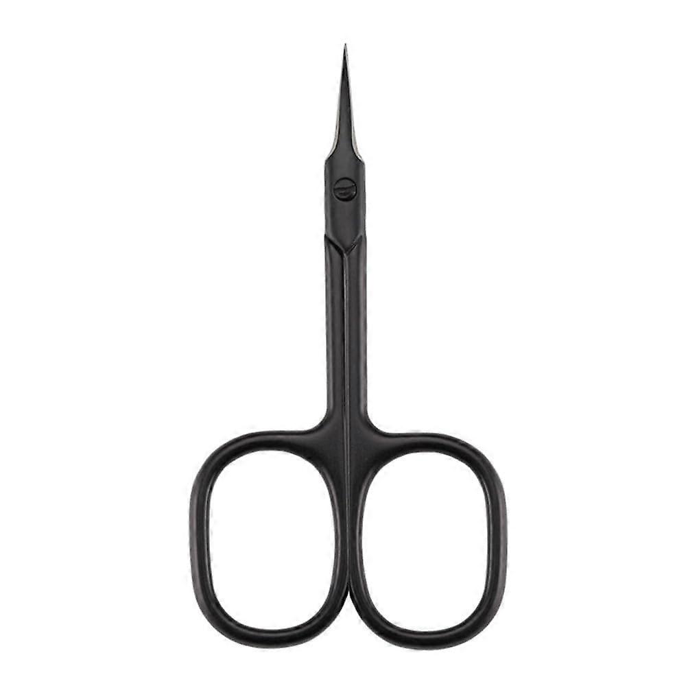 Cuticle Scissors Nail Art Extra Fine Cuticle Trimmer for Manicure and Pedicure Curve Blade Precise Pointed Tip Grooming Kit,Black,h