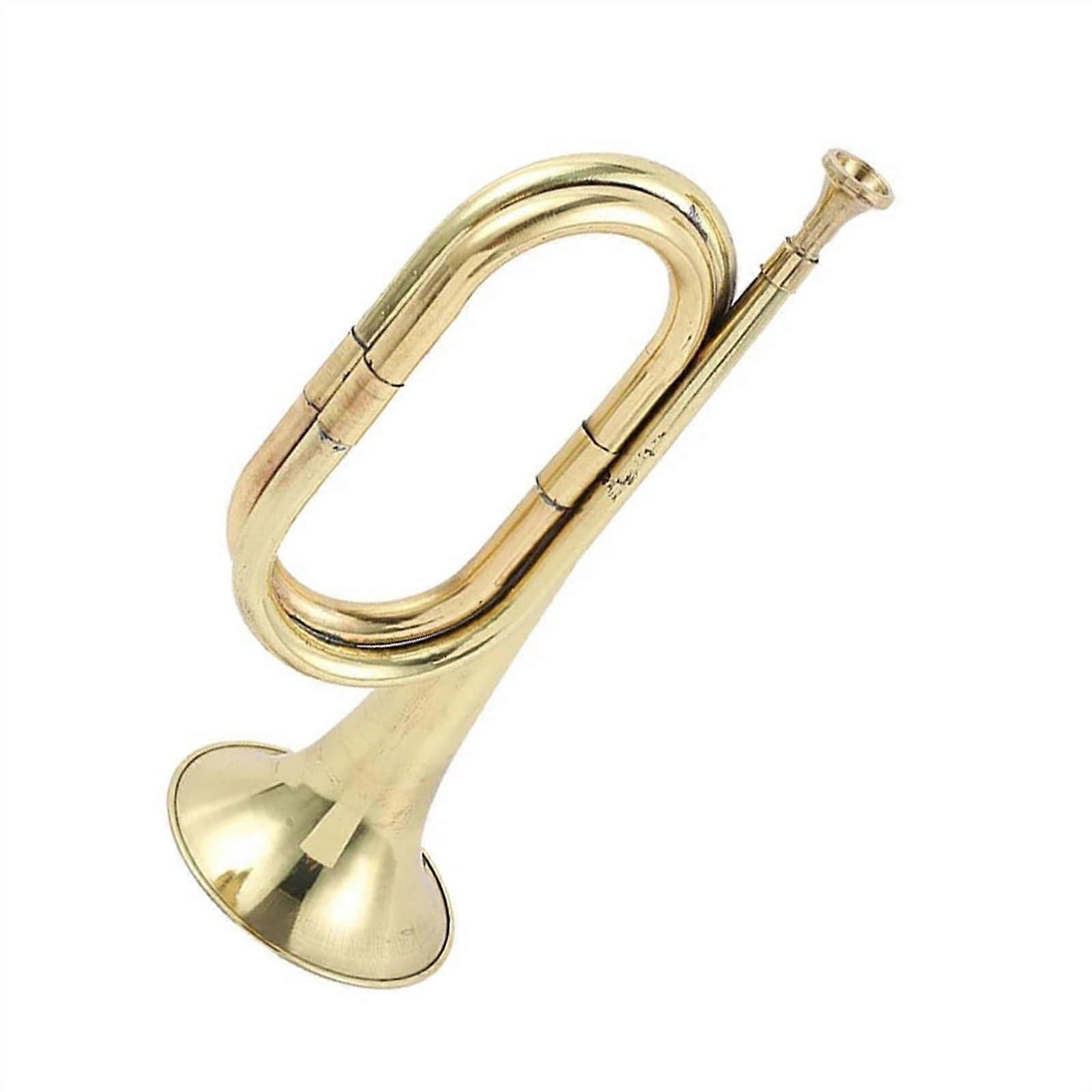 Golden Trumpet Instrument for Beginners - Professional Portable Copper Alloy Wind Bugle with Traditional Design