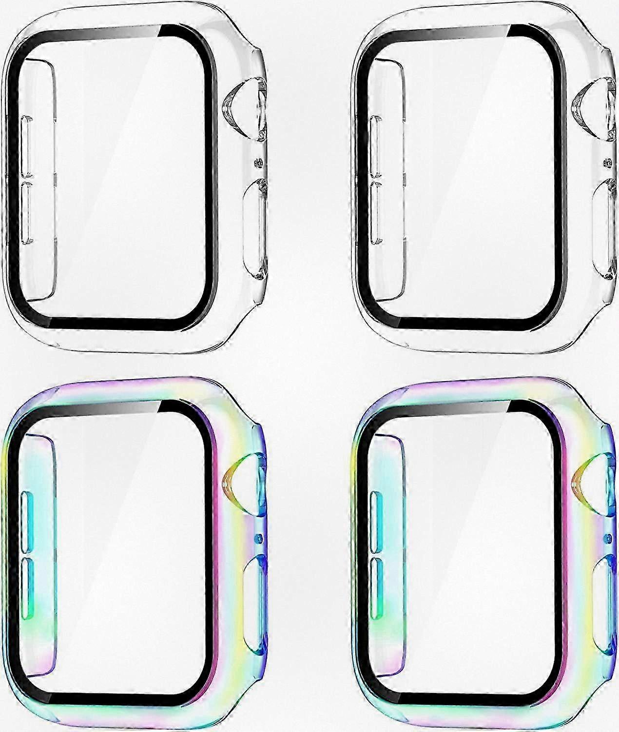 Screen Protector Suitable for a Certain Brand Watch Case 44mm Series 4, Full Coverage Hard PC Bumper Protective Cover for a Certain Brand Wa