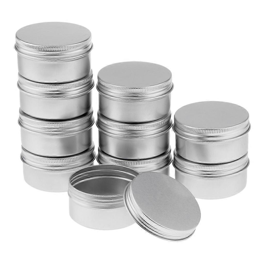 10x 80ml Round Aluminum Cosmetics Cream Empty Lip Balm Containers Jars Tin