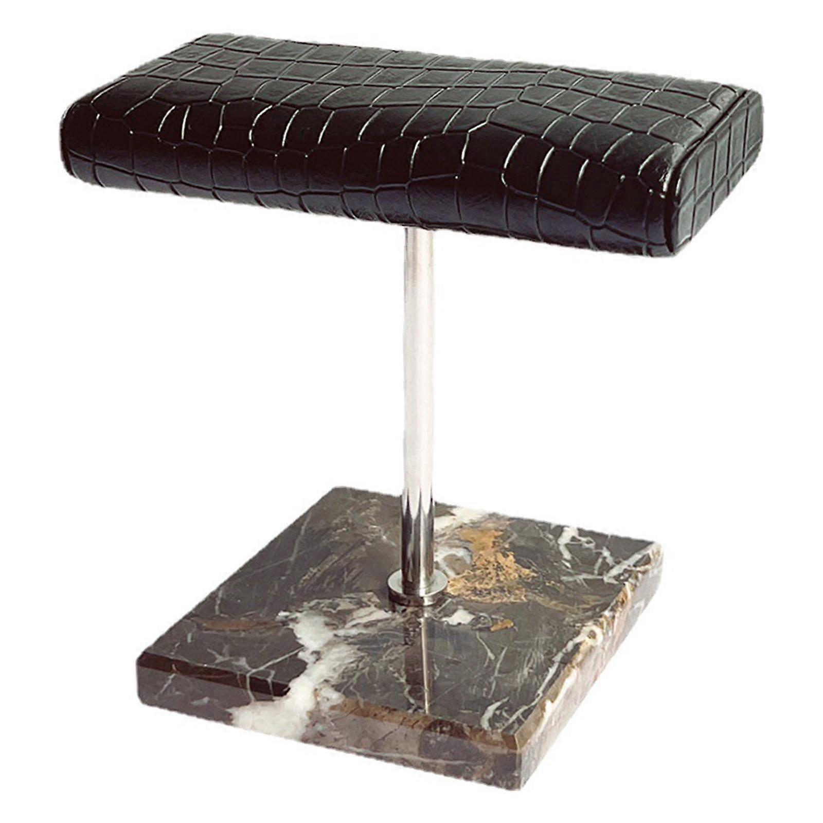 PU Leather Watch Display Stand Marble Base Black Storage Durable for Home
