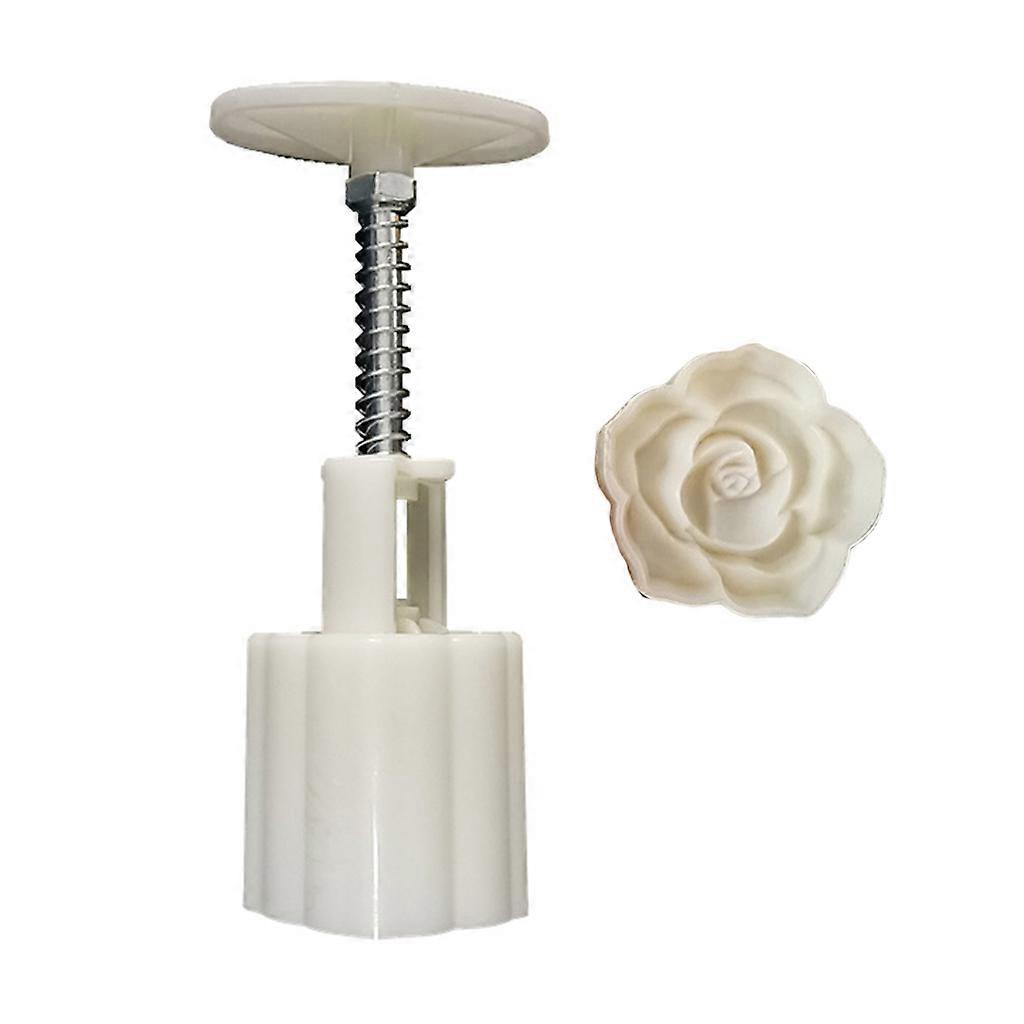 Handtryck Månkakform för Midhöstfestivalen Rosblomma Kakform Stämpel DIY Bakform Kökstillbehör Flerfärgad