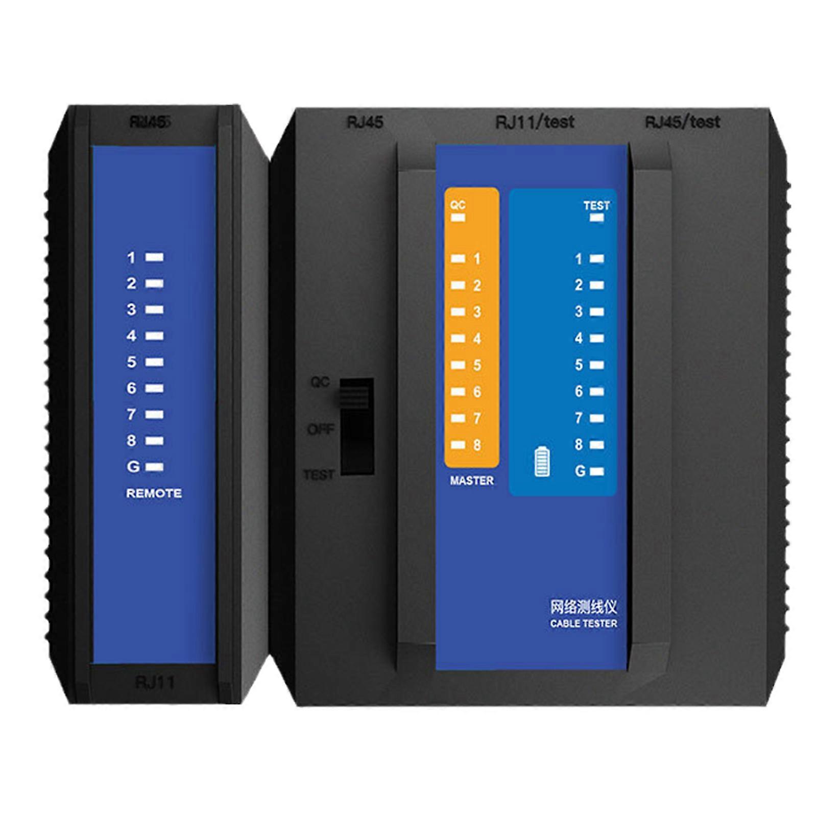 RJ45 Kabel Lan Tester Nettverkskabel Tester RJ45 RJ11 2in1 8p/6p/4p Nettverksverktøy Separat design Raske testverktøy