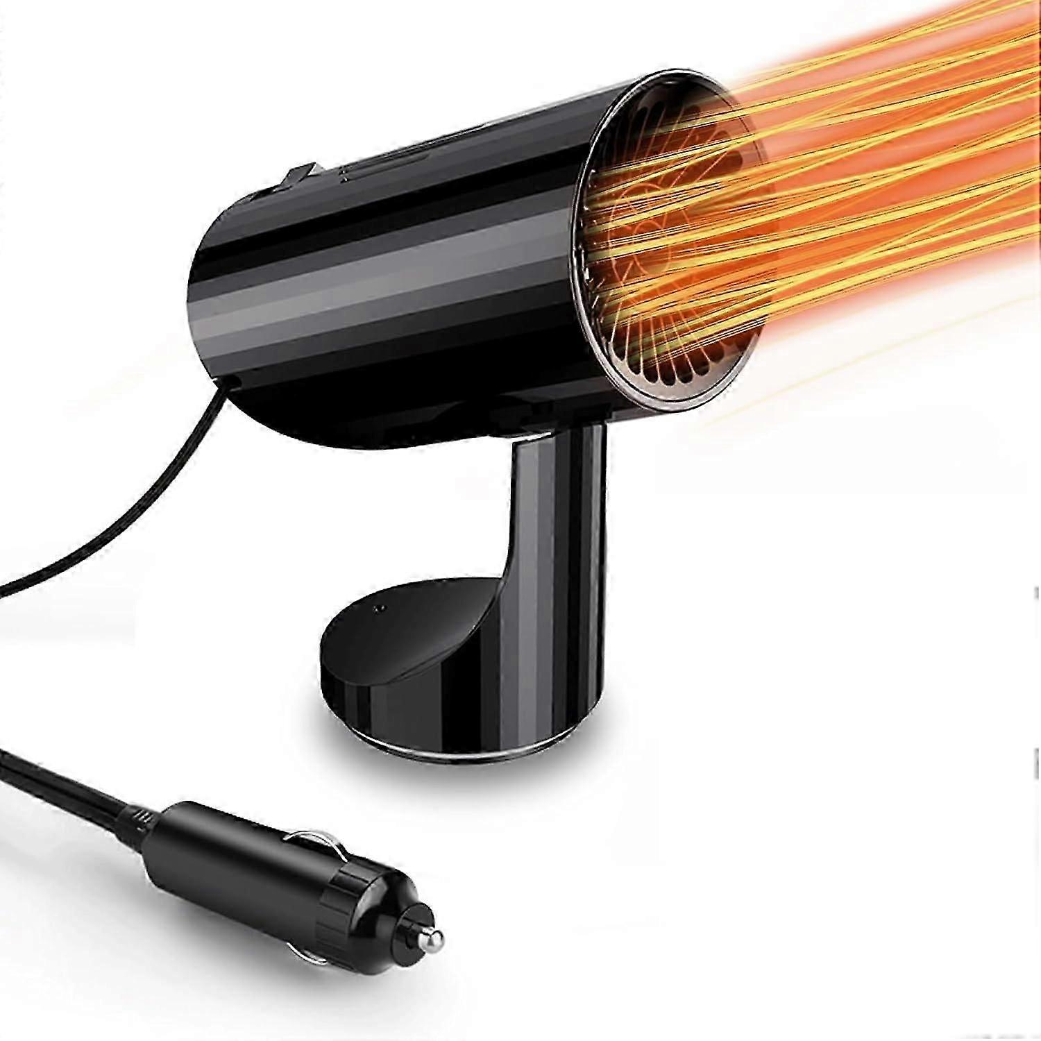 2024,Portable Car Heater 12V 150W Car Heater Car Defroster Windshield with 360 Degree Rotating Base Fast Heating and Cooling for Cars with Lighter