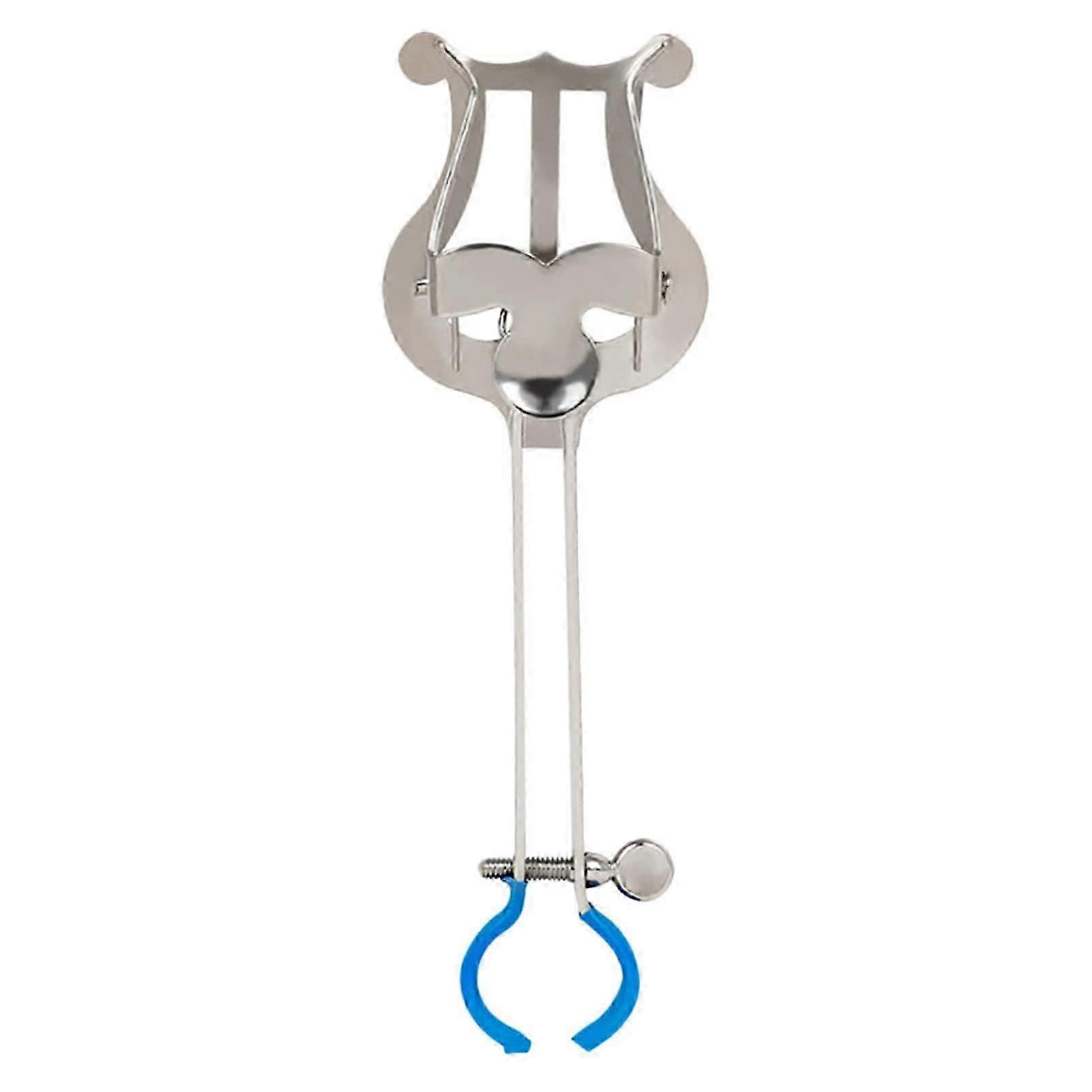 Trumpet Lyre Silver Lightweight Marching Music Holder with Flip Folder