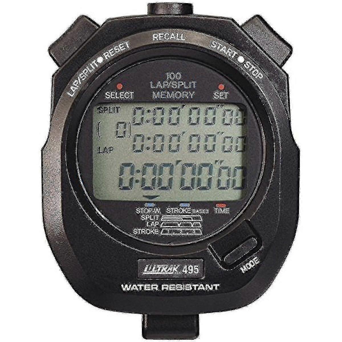 Ultrak 495 100 Dual Split Memory Stopwatch Black
