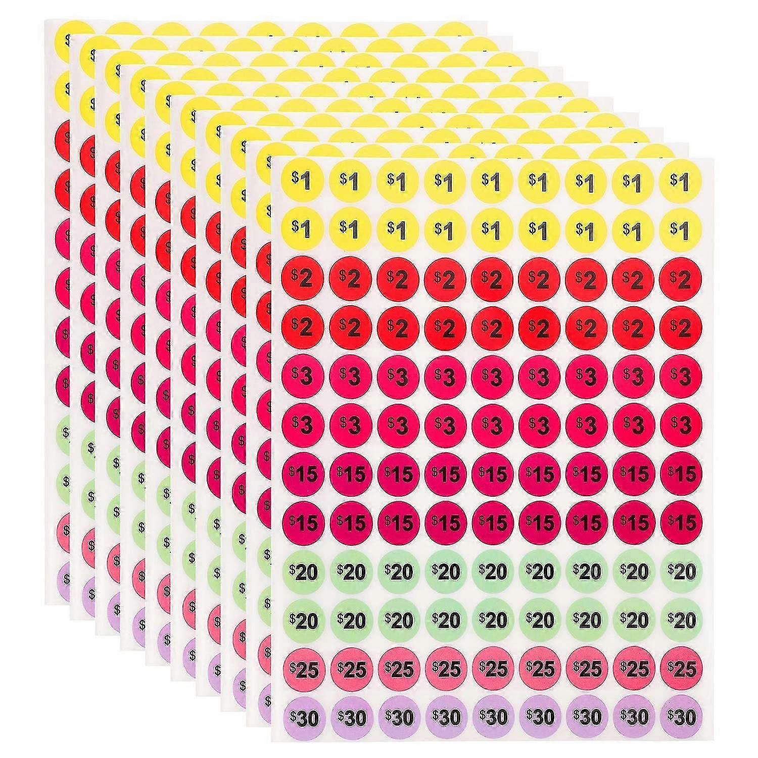 10 Sheets Adhesive Price Tag Paper Pricing Marker Label Market Pricing Tools Small Business Stickers