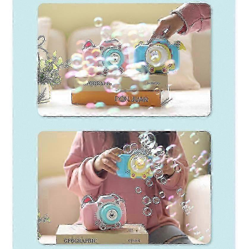 2025 Cartoon Bubble Camera Toy With Bubble Solution For Kids Toddlers Bubble Machine Toys With Light,music