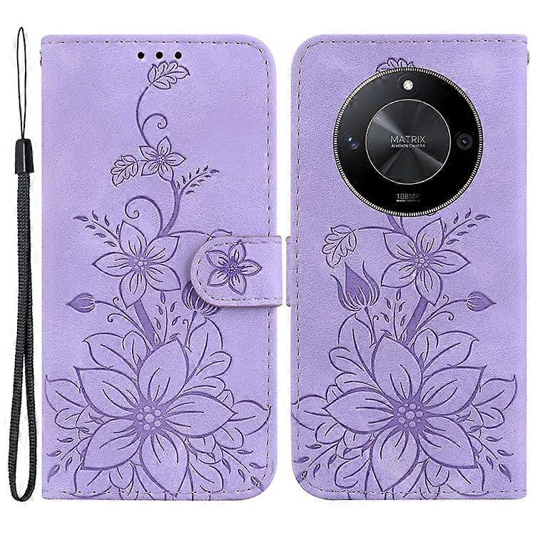 Compatible For Honor X9b 5G / Magic6 Lite 5G Case Wallet Leather Cover Imprinted Flower Pattern