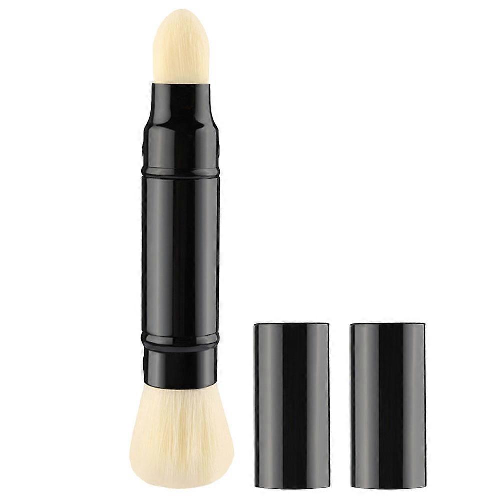 Double Ended Foundation & Powder Brush with Premium Fibers for Makeup Application, Reusable for Loose Powder and Blush at Home or Professional Use