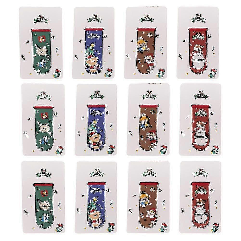 12pcs Magnetic Bookmarks Creative Bookends Exquisite Bookmarks (assorted Color)