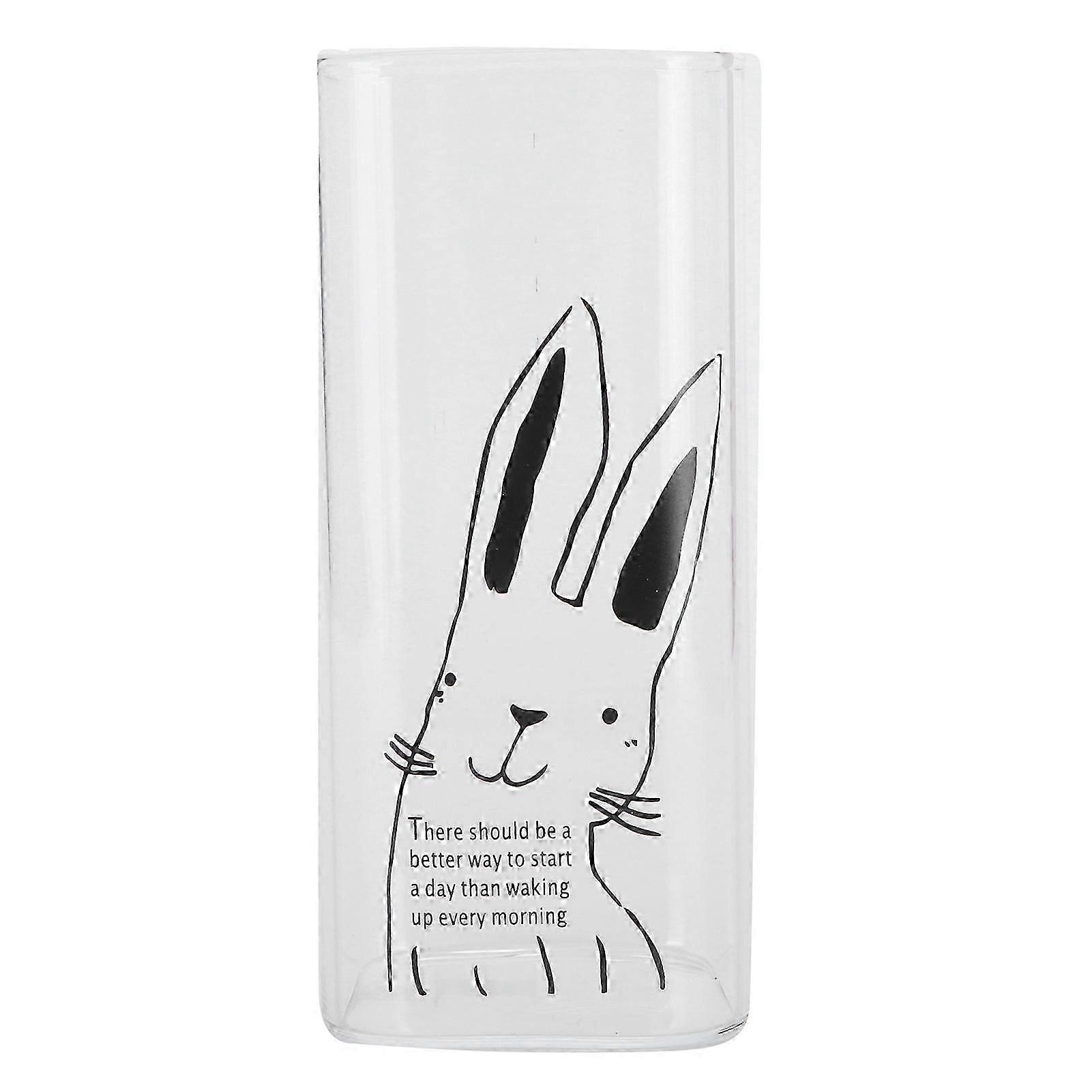 Tasse en verre de lait imprimé lapin 400ml pour thé café petit déjeuner