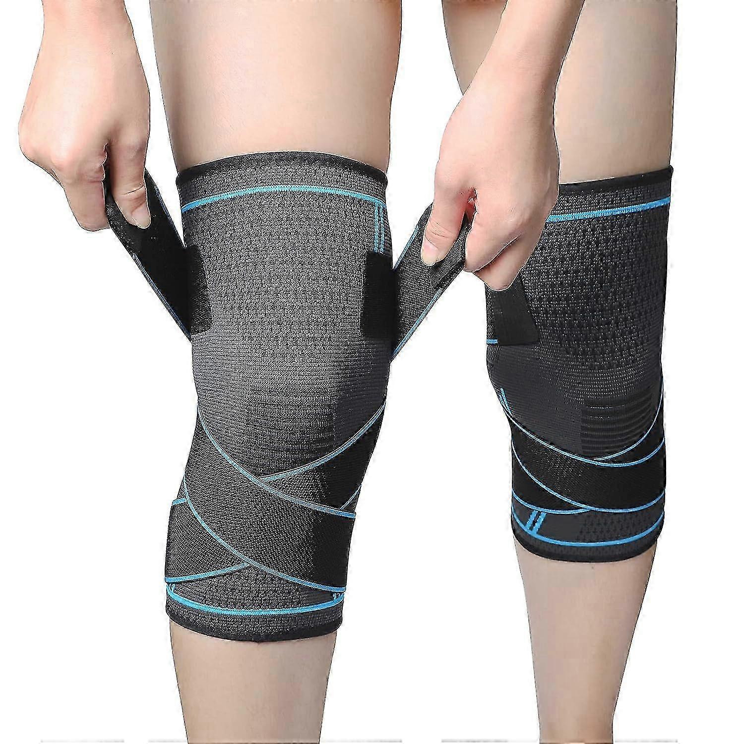 2 Pcs Adjustable Breathable Knee Pads for Men & Women, Elastic Support (M) 2024