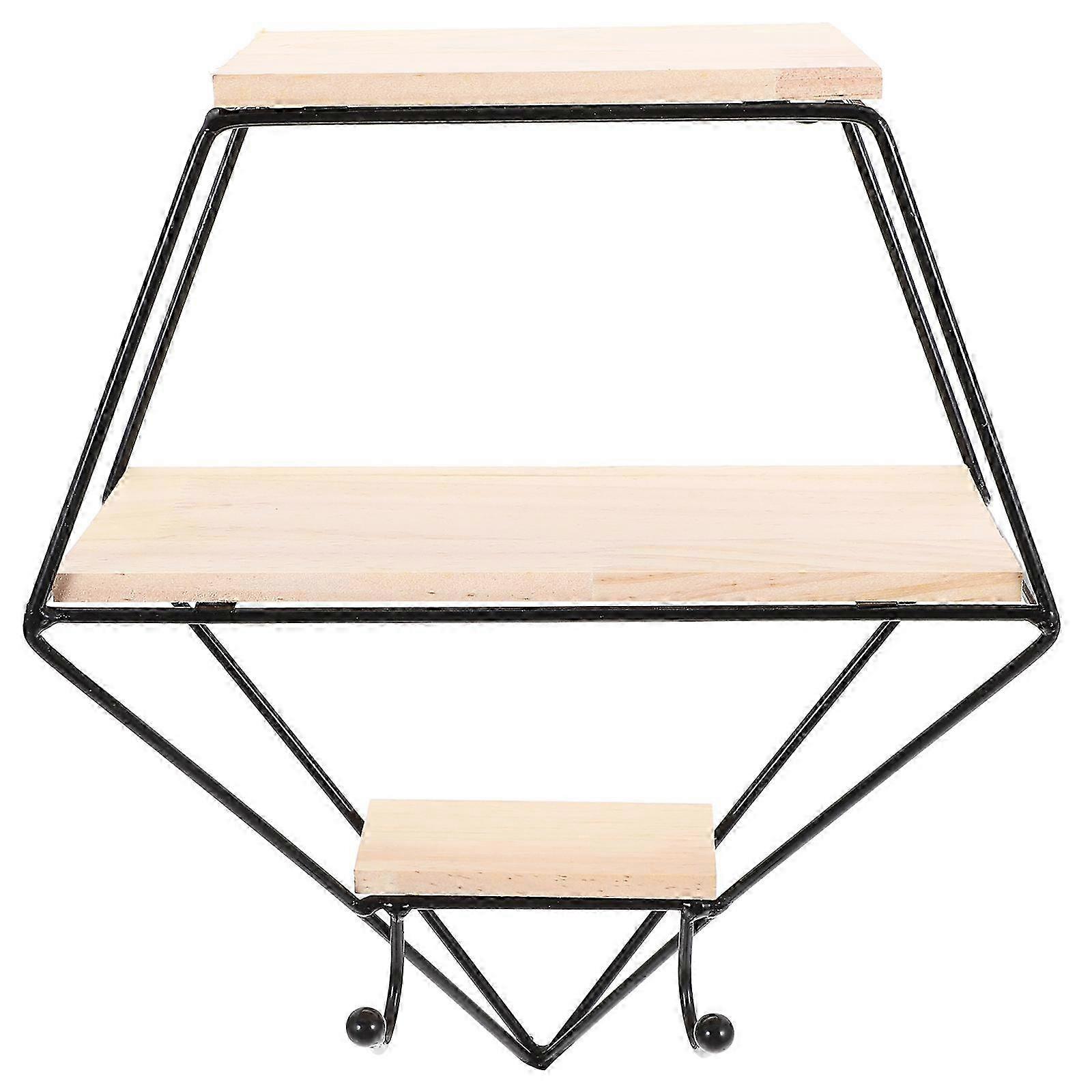 Wall Floating Shelf with Hook - Decorative Bedroom Display Organizer