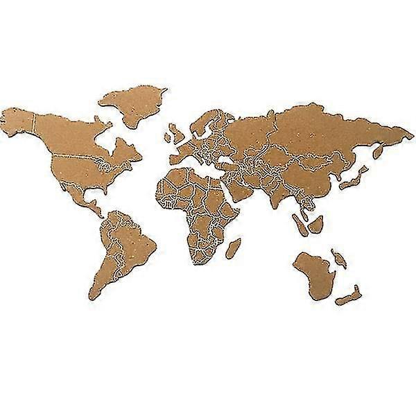 1 Set Self-Adhesive World Map Cork Board Push Pin Memo Message Board Wall Decoration