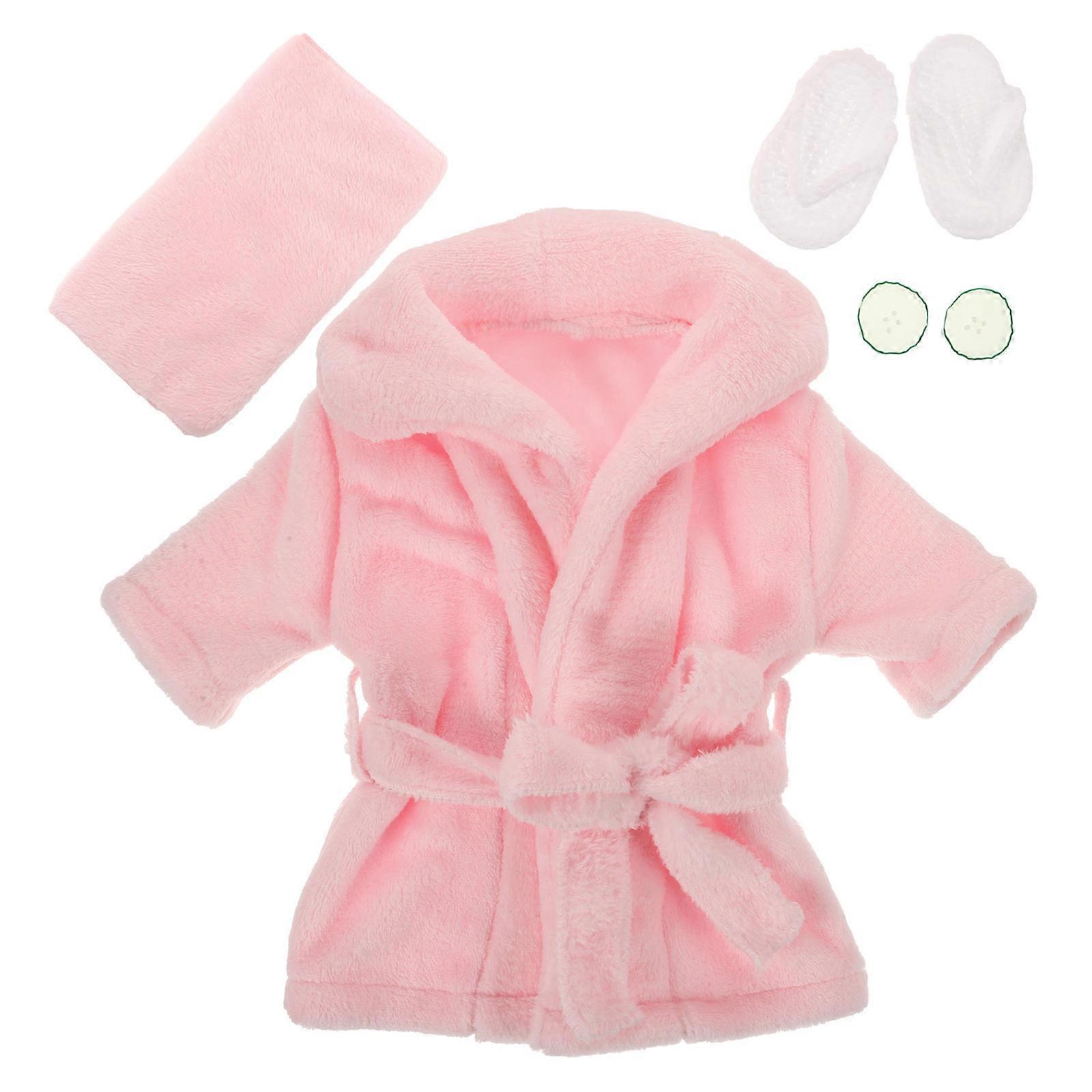 Soft Coral Fleece Bathrobe with Dress Up Accessories for Newborn, Multi Use Towel for Bath, Photography, and Sensitive Skin Care