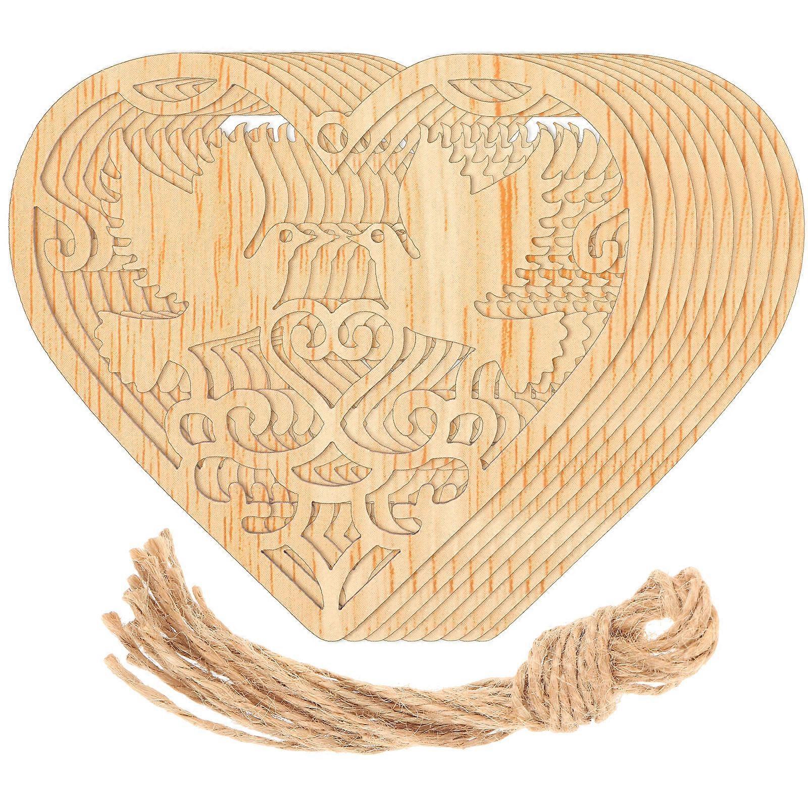 Wooden Heart Shaped Hanging Accessories Perfect for Decor and DIY Projects