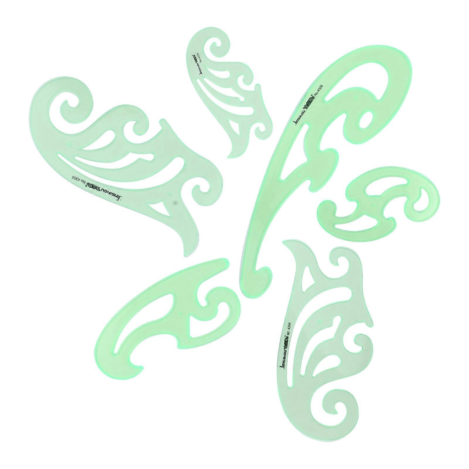 Geometric Templates Rulers Plastic Drawing Tool for Drawing Use 6Pcs