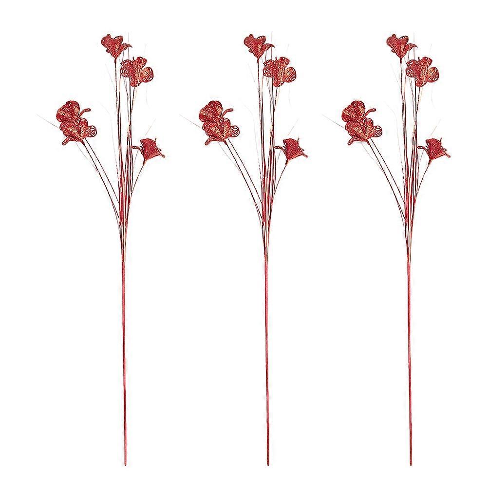 زهور بريق زهور وهمية إكليل عيد الميلاد تحت عنوان 100x10cm 3 قطع