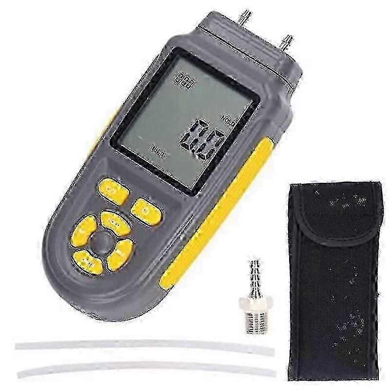 Digital Pressure Gauge Wide Range Differential Pressure Meter Handheld Manometer Dual Port Manomete