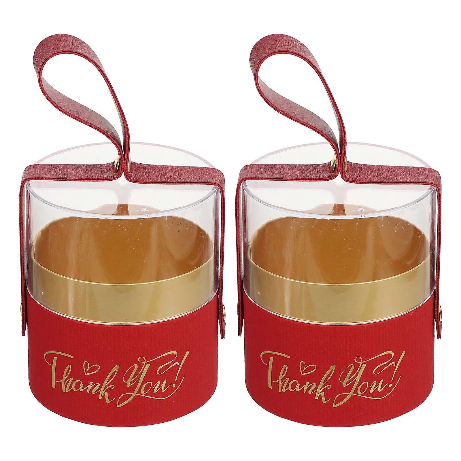 Wedding Candy Box Cylinder Handheld Candy Box present Box for Gifting Occasions 2Pcs