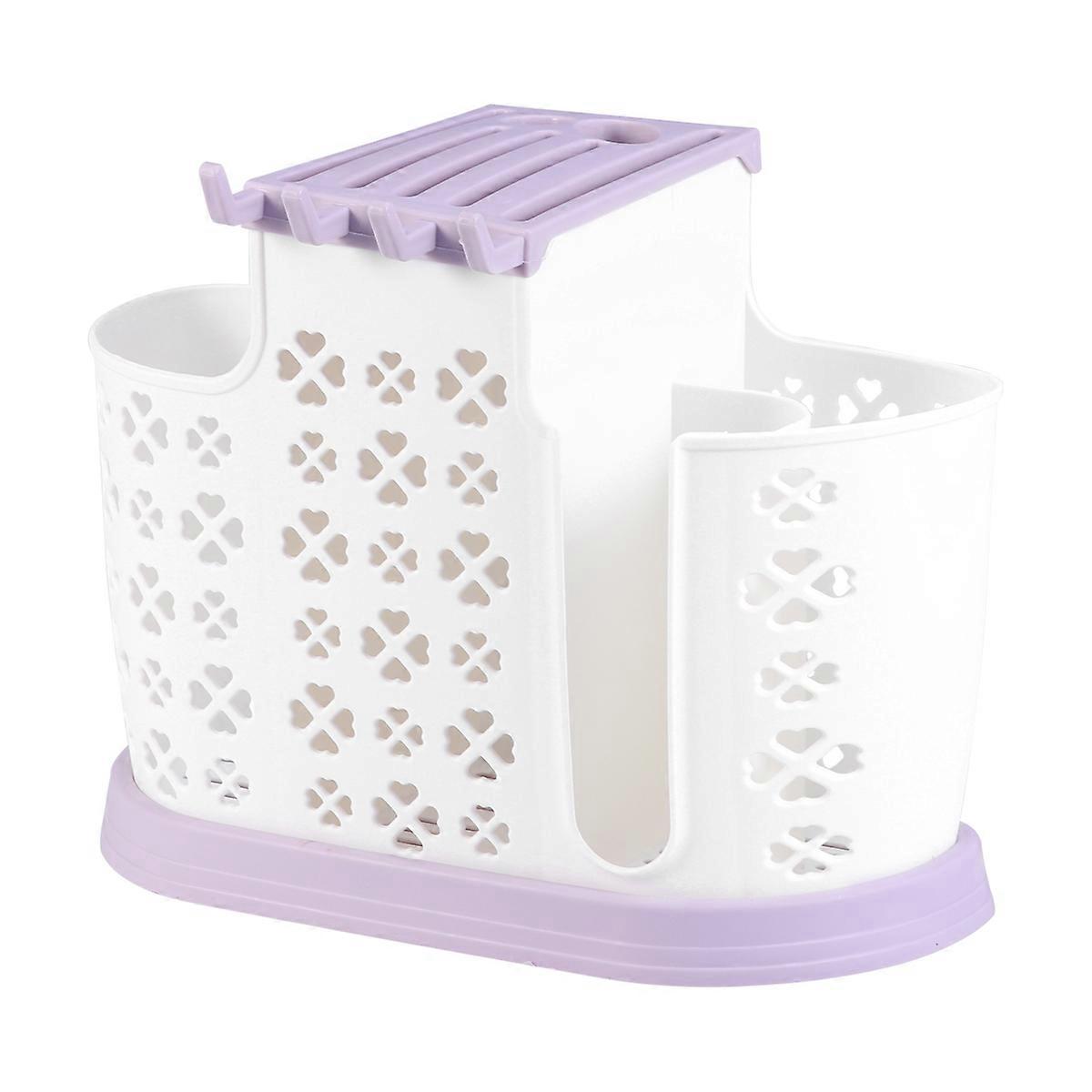 Chopsticks Rack Stand Holder Kitchen Utensils Milk Purple 25.50X15.00X19.70CM Multifunctional 1Pack