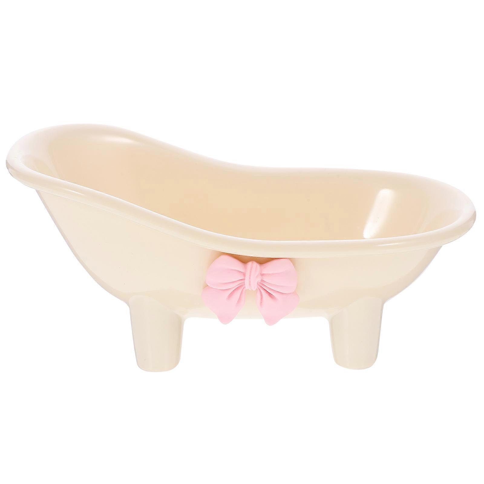 Soap Container Self-Draining Tray Toilet Use Butterfly Bow Style 14.00X7.80X7.30CM ABS 1Pcs