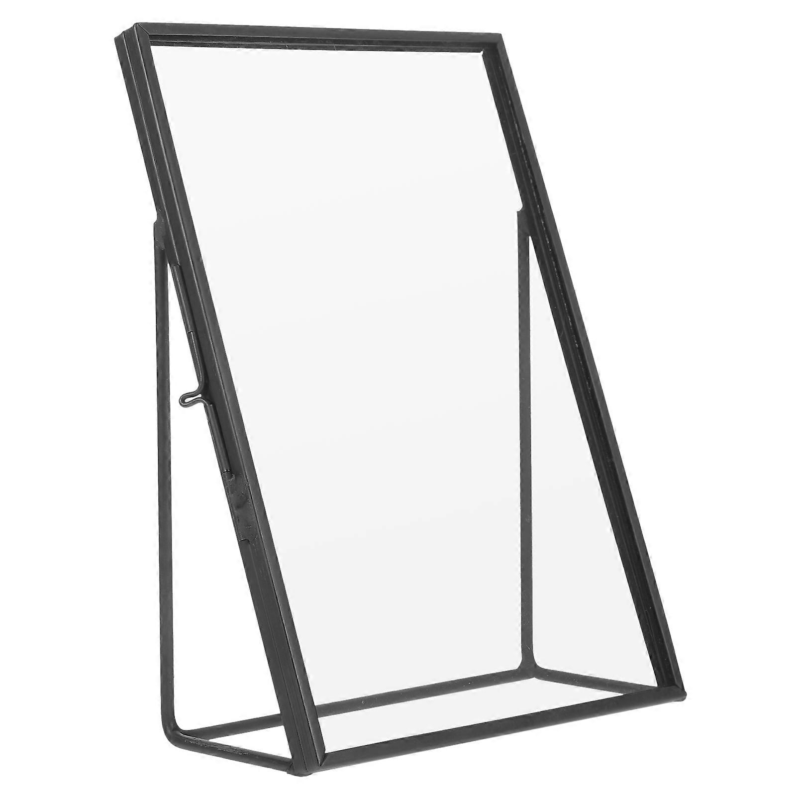 Vintage Photo Frame Desktop Glass Display Display Certificates Black 15.20X10.20X5.00CM Glass 1Pack