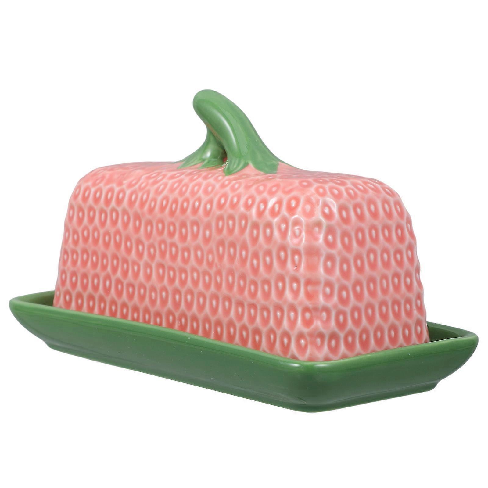 Ceramic Butter Dish with Lid for Countertop Freshness Preservation Elegant Design Home and Restaurant Use 1Set