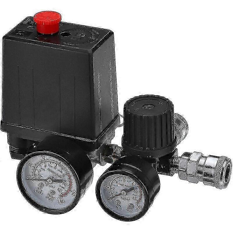 220V Air Compressor Pressure Switch with 0 - 180psi Control Valve Regulator and Quick Connector