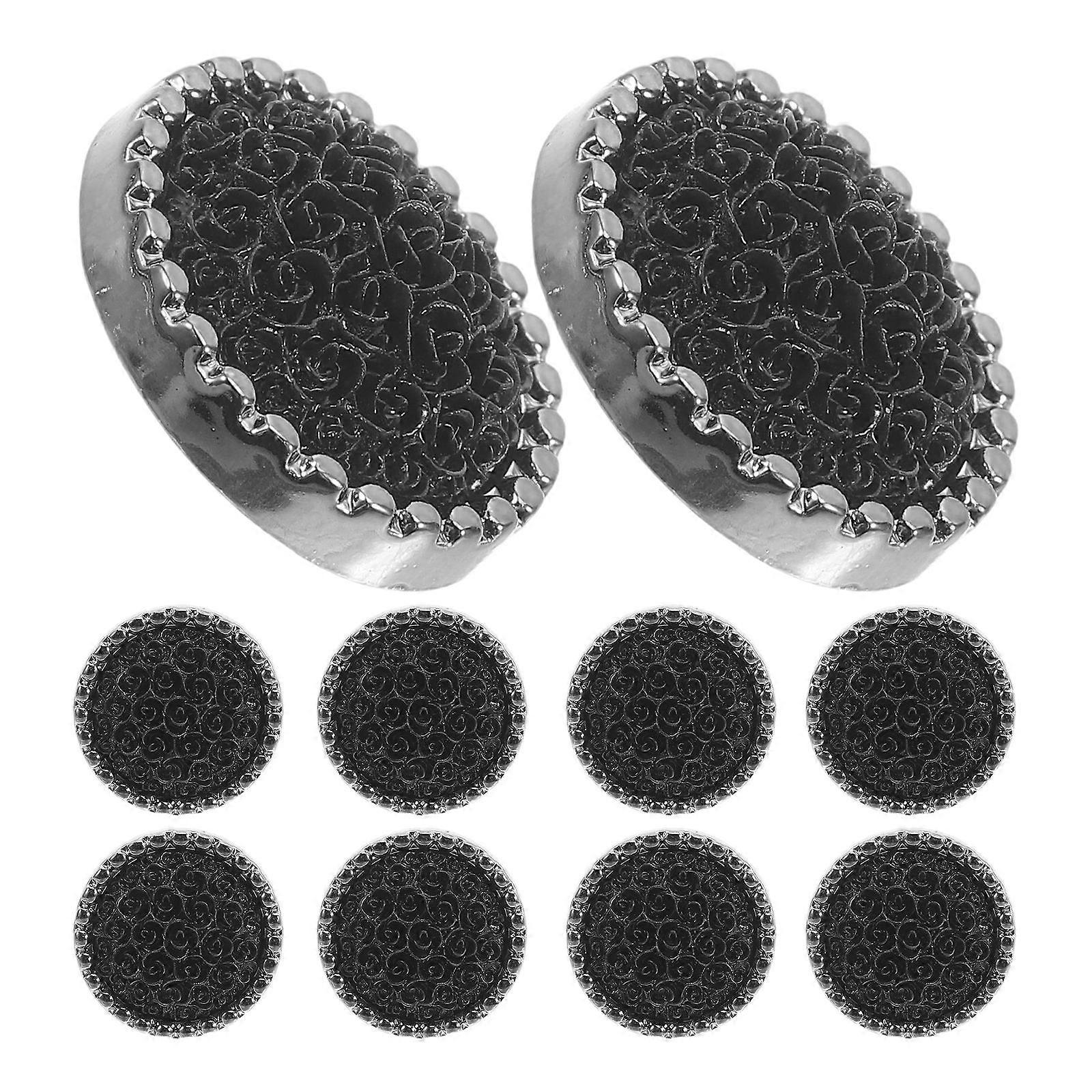 Round Coat Buttons Diy Sewing Projects Enhancing Garment Style Black Resin 10Pcs