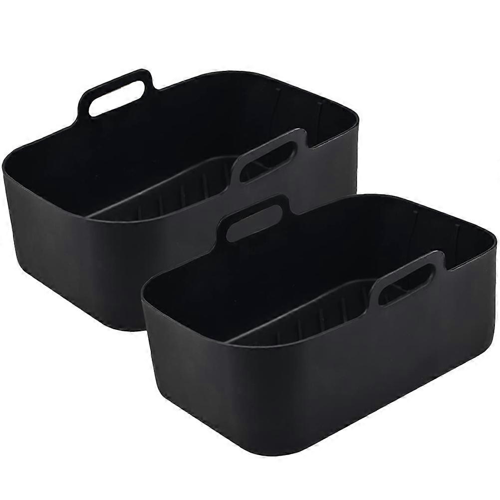 Silicone Baking Tray Set Heat Resistant, Reusable, Non Stick for Foodi and Kitchen Use Black