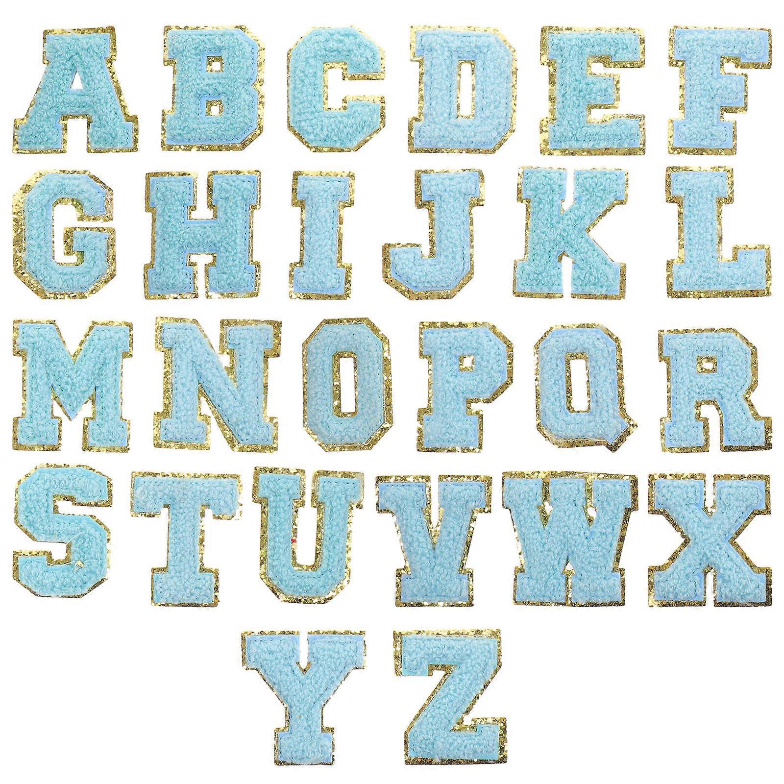 Decorative Back Patches Multi-Function Embroidered Letter-Shaped Patches Scrapbooking Polyester 5.5X5.5cm 26Pcs