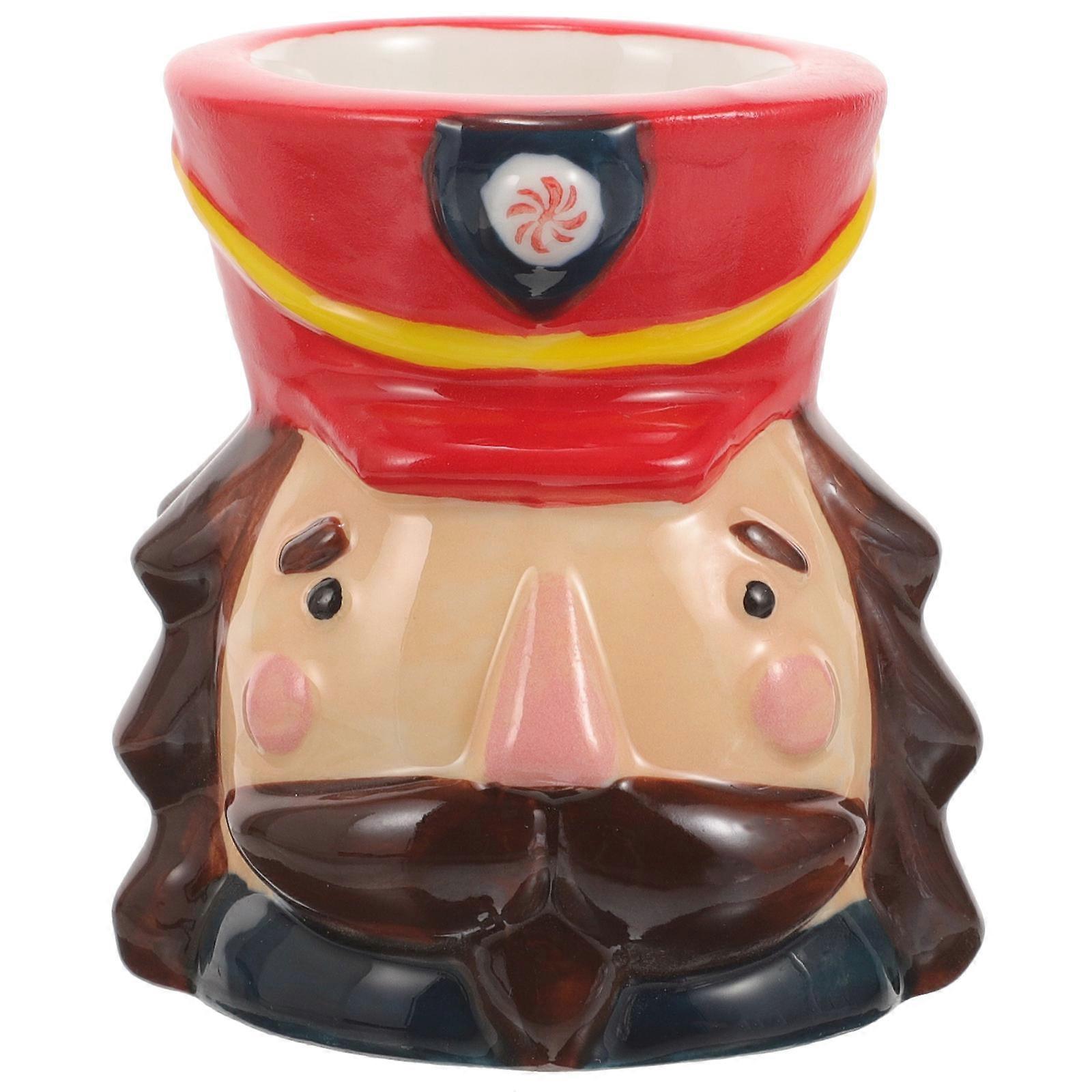 Ceramic Egg Holder Cartoon Shape Stable Support Multi-Colored 7.50X7.00X7.00CM 1Pack