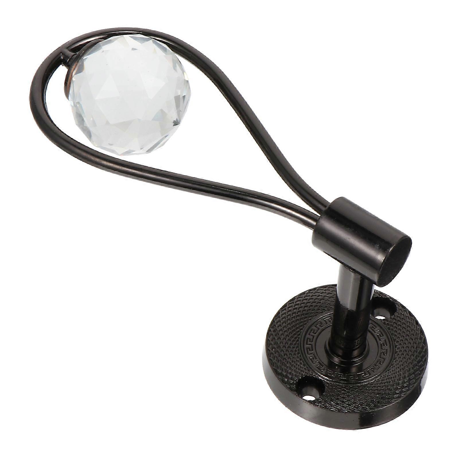 Elegant Crystal Curtain Tieback Hooks Made of Zinc Alloy for Home with Black Color and Beautiful Design 1 Pair