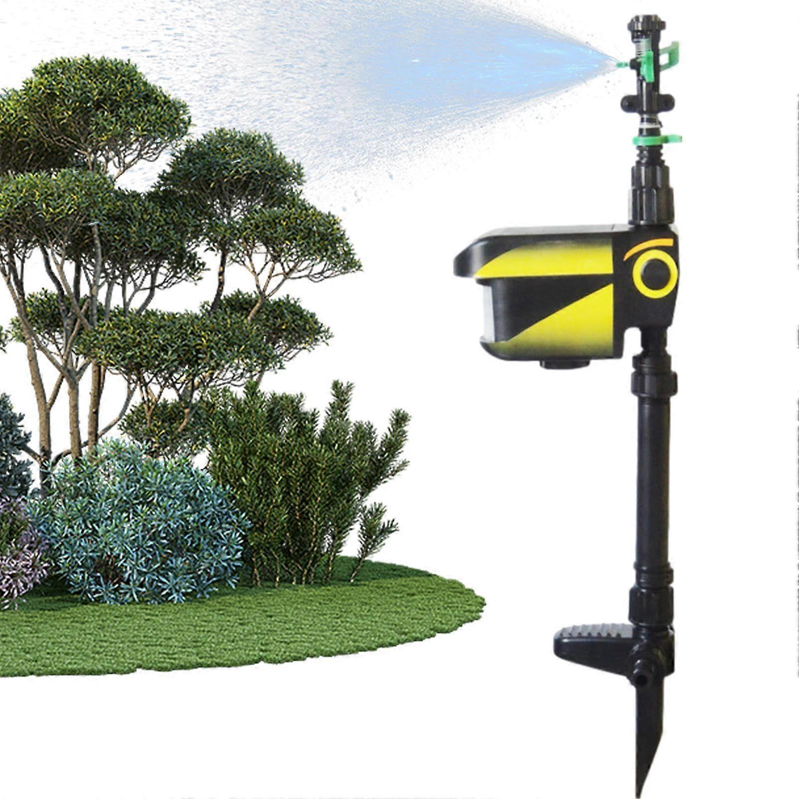 Garden Water Sprinkler - Solar-Powered Motion Activated Animal Deterrent With IR Beam Sensor