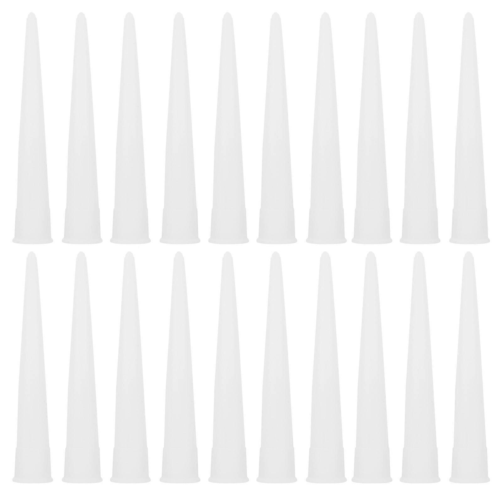 Sealant Nozzle Caulk Nozzles For Glue And Caulk Applications White 10X1.7CM Durable Plastic 60Pcs