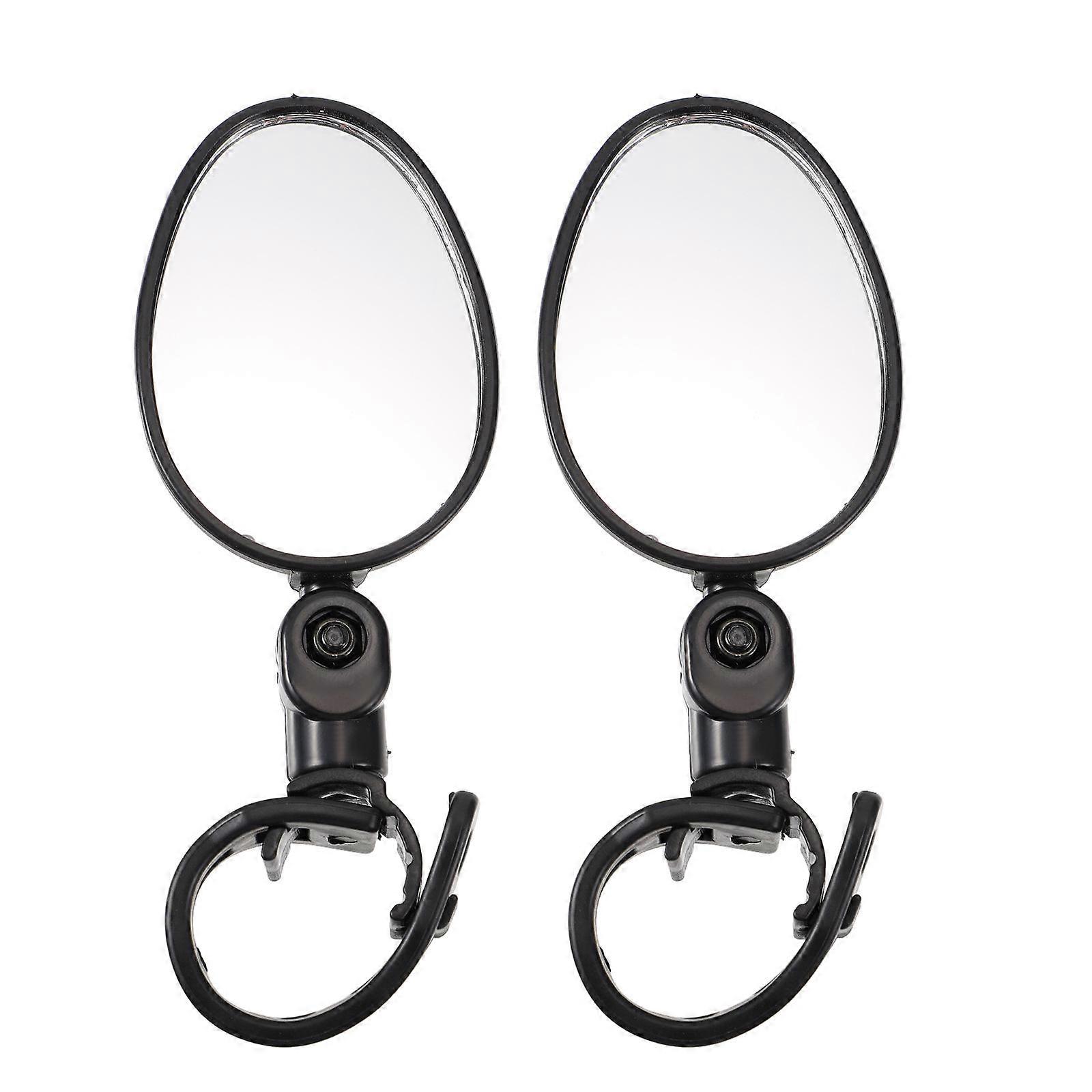 Handlebar Mirror Mirror Cyclists Road Biking Clear Imaging Black 14x55cm ABS 2Set