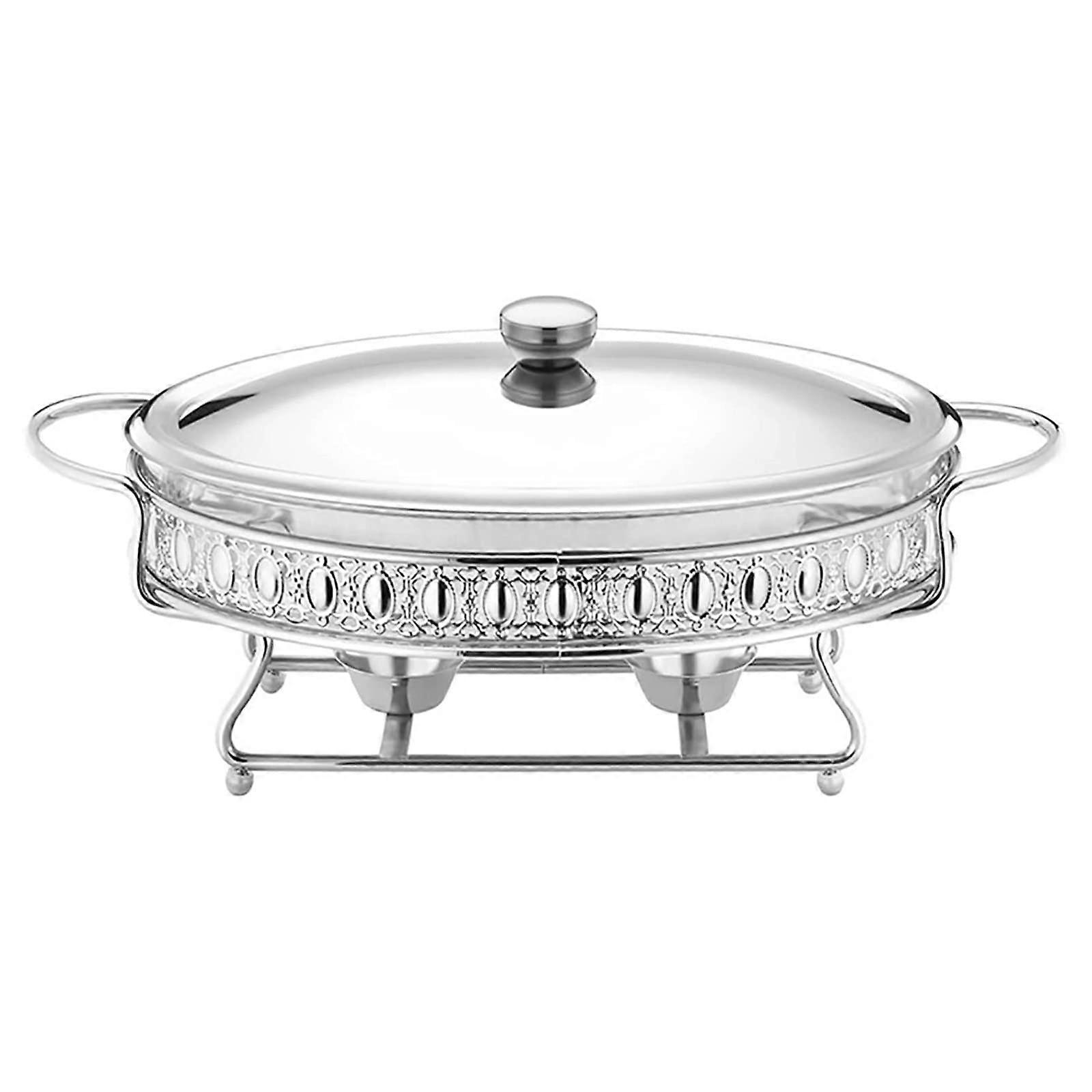 Stainless Steel Chafing Dish 2 Quart Full Size Buffet Set with Water Pan, Food Pan, Fuel Holder, and Lid for Events