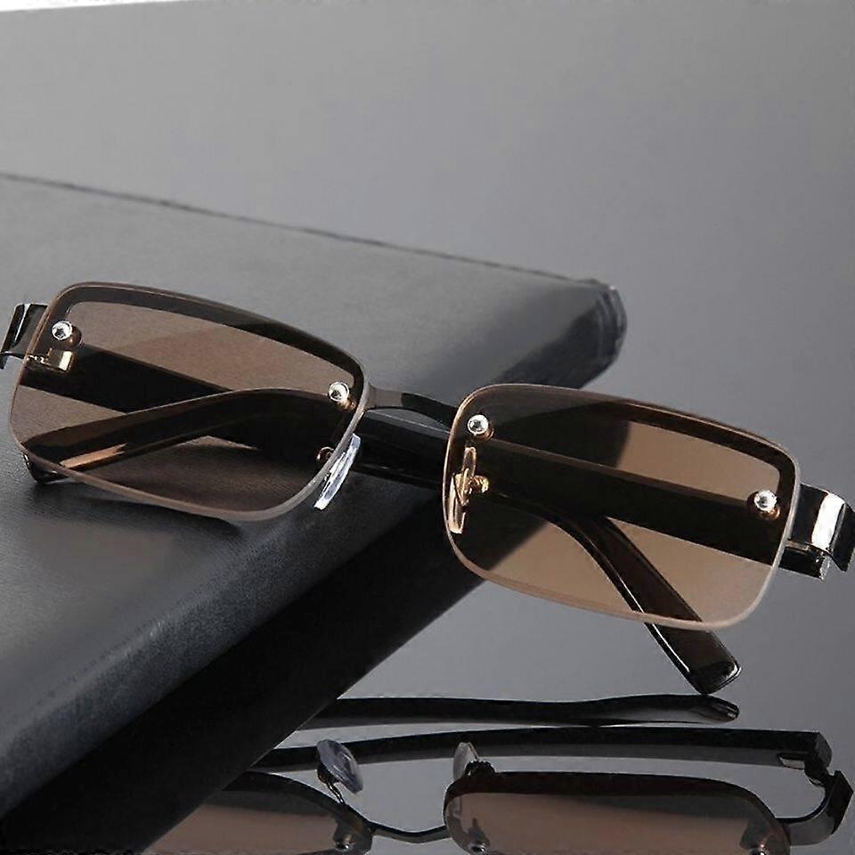 Classic Half-frame Mens Reading Glasses with Original Stone