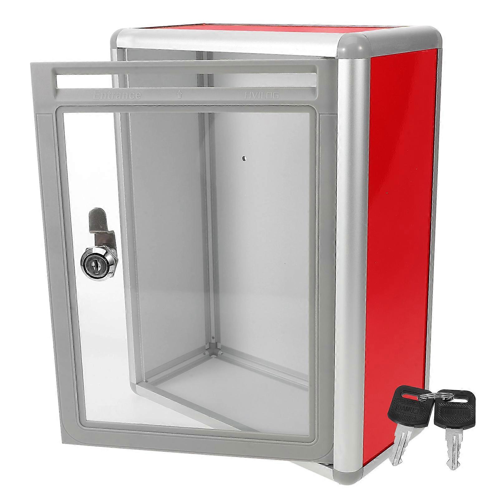 Complaint Box Wall Mount Mailbox Plastic Rectangular Office Patrol Sign-in Lockable 1Pcs