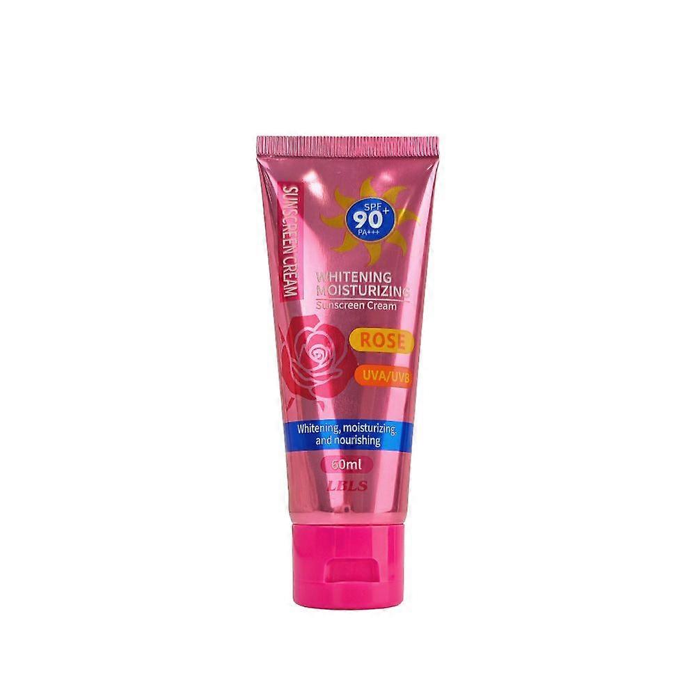 Rose Sunscreen SPF90+ Refreshing Sun Protection UV Isolation Cream Natural Daily Shades Face Sunscreen