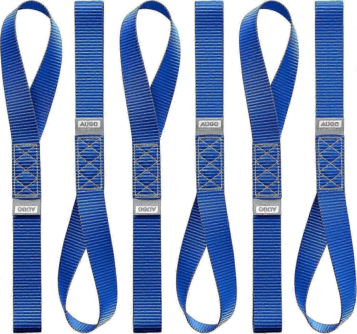 Heavy Duty Soft Loops Pack of 6 Tie Down Anchor Straps for Use w/Ratchet Strap Hooks 3000Lb Load Capacity & 10,000Lb Break Strength